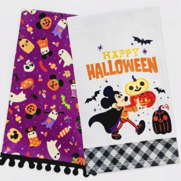 NWT, Disney Licensed, Happy Halloween, Mickey Mouse, 2 Piece, Decorative Towels - Picture 12 of 12